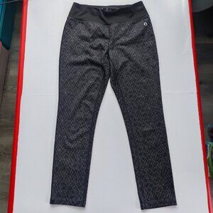 Hyba athletic / yoga pants leggings dark grey geometric design women's size XS